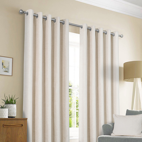 Amberley Eyelet, Natural - Ready Made Curtains - Image 3